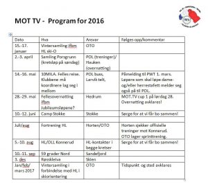 Programmet for MOT.TV i 2016.